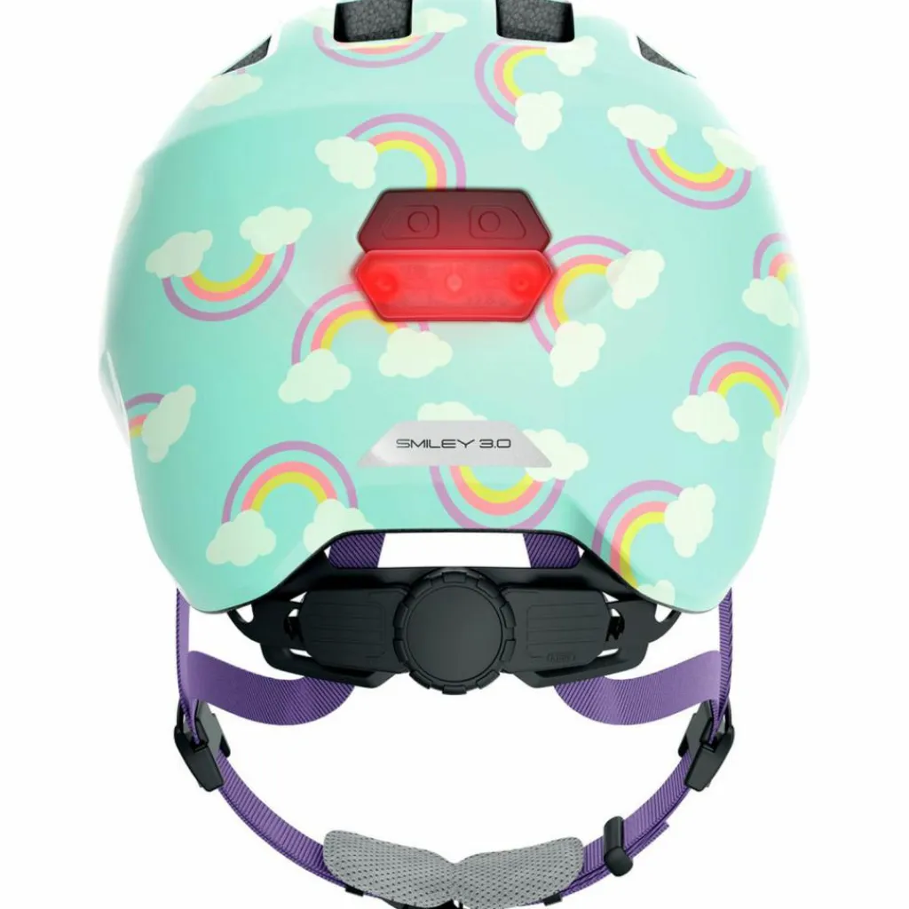 ABUS Fahrradhelme|Radsport<· SMILEY 3.0 LED blue rainbow