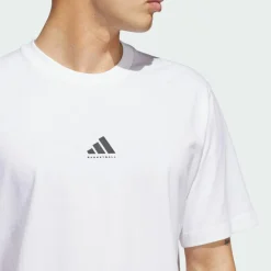 adidas Basketball|Basketball<· Basketball Graphic T-Shirt White / Black
