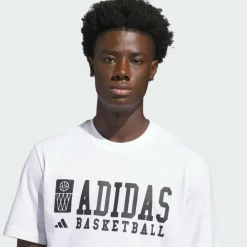 adidas Basketball|Basketball<· BASKETBALL GRAPHIC T-SHIRT White / Black