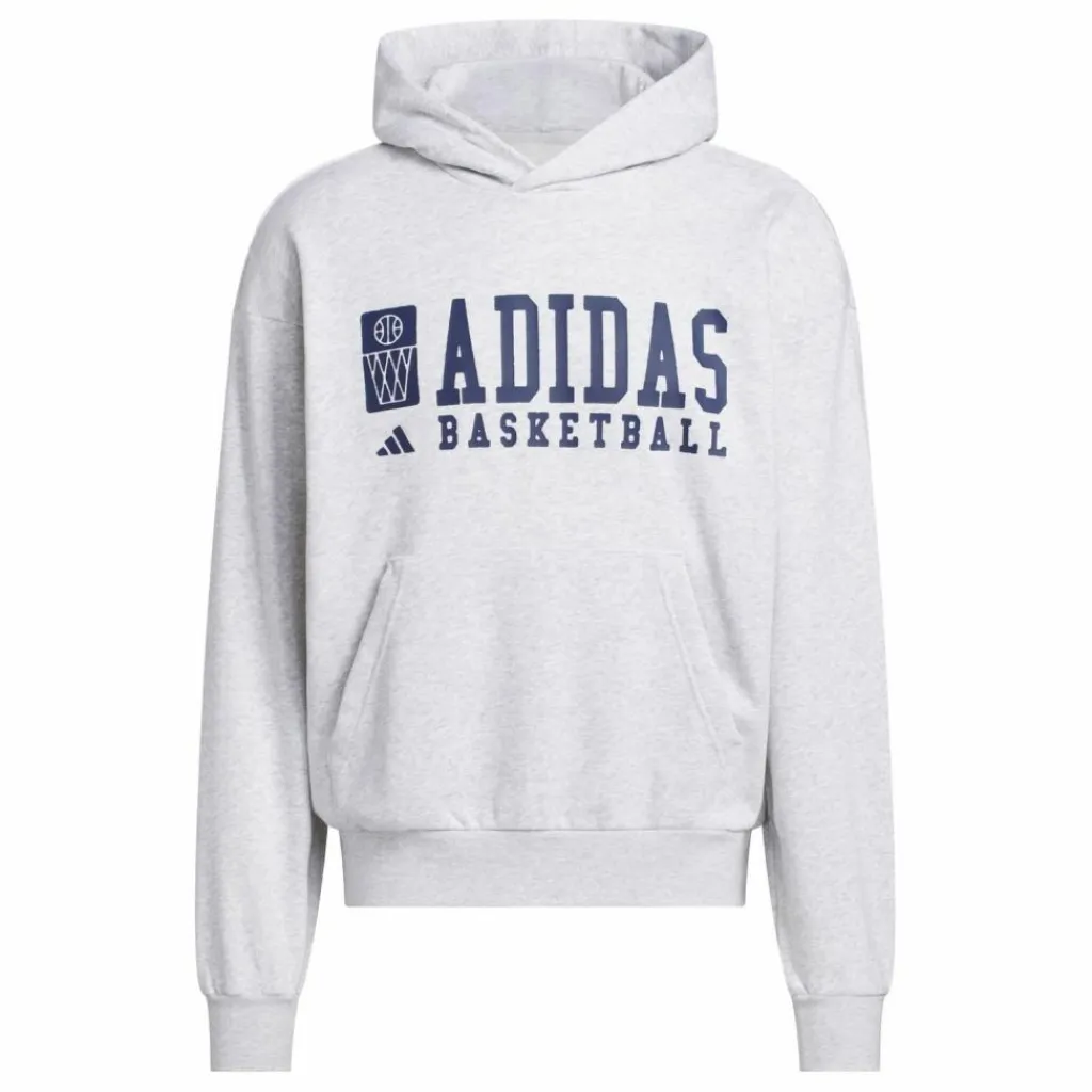 adidas Basketball|Basketball<· BASKETBALL GRAPHIC HOODIE Light Grey Heather