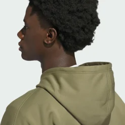 adidas Basketball|Basketball<· CRAZY WARM FULLZIP HOODIE Olive Strata / Lucid Orange