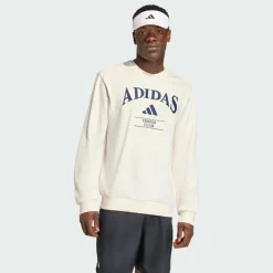 adidas Tennis<· Heritage Grafik Sweatshirt Chalk White / Dark Blue