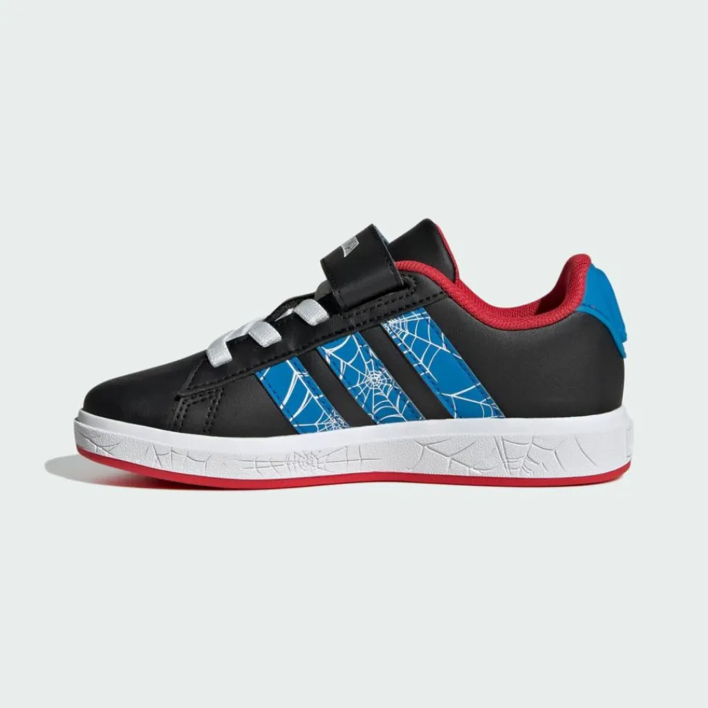 adidas Sneaker<· Marvel Spider-Man Grand Court Core Black / Bright Blue / Pure Ruby