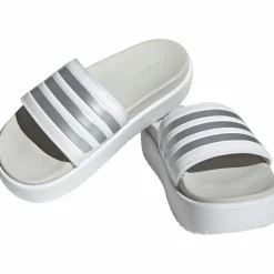 adidas Badeschuhe<· Adilette Platform ftwr white-zero metallic-grey one