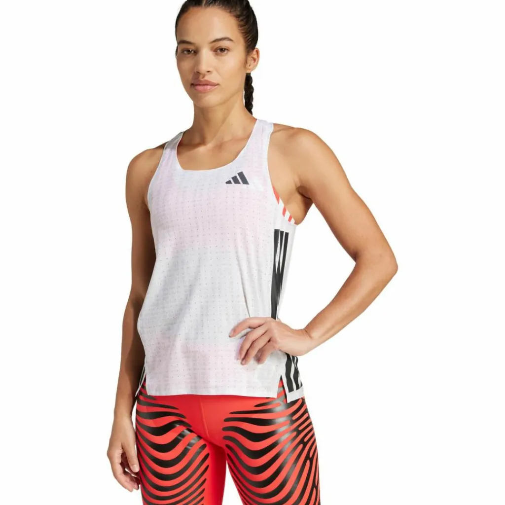 adidas Tops & Tanks<· ADIZERO white-lgsogr