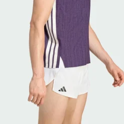 adidas Tops & Tanks<· Adizero Running Singlet Aurora Plum / Noble Ink