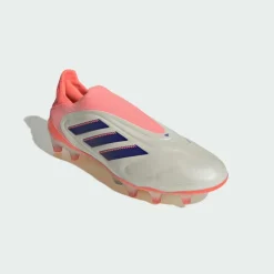 adidas Fußballschuhe<· Copa Pure 3 Elite Laceless FG Off White / Lucid Blue / Signal Coral