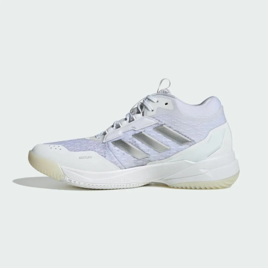 adidas Volleyball|Hallenschuhe<· Crazyflight 6 Mid Schuh für Cloud White / Silver Metallic / Core Black
