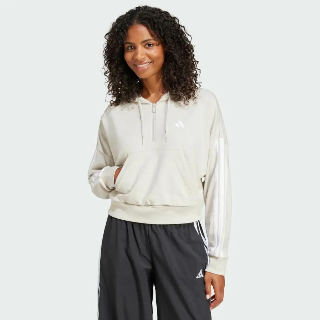 · Essentials 3-Streifen French Terry Damen Pullover & Sweats