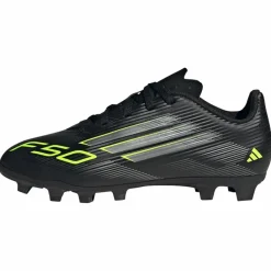 adidas Fußballschuhe<· F50 CLUB Kids Fußballschuh, Core Black / Iron Metallic / Lucid Lemon