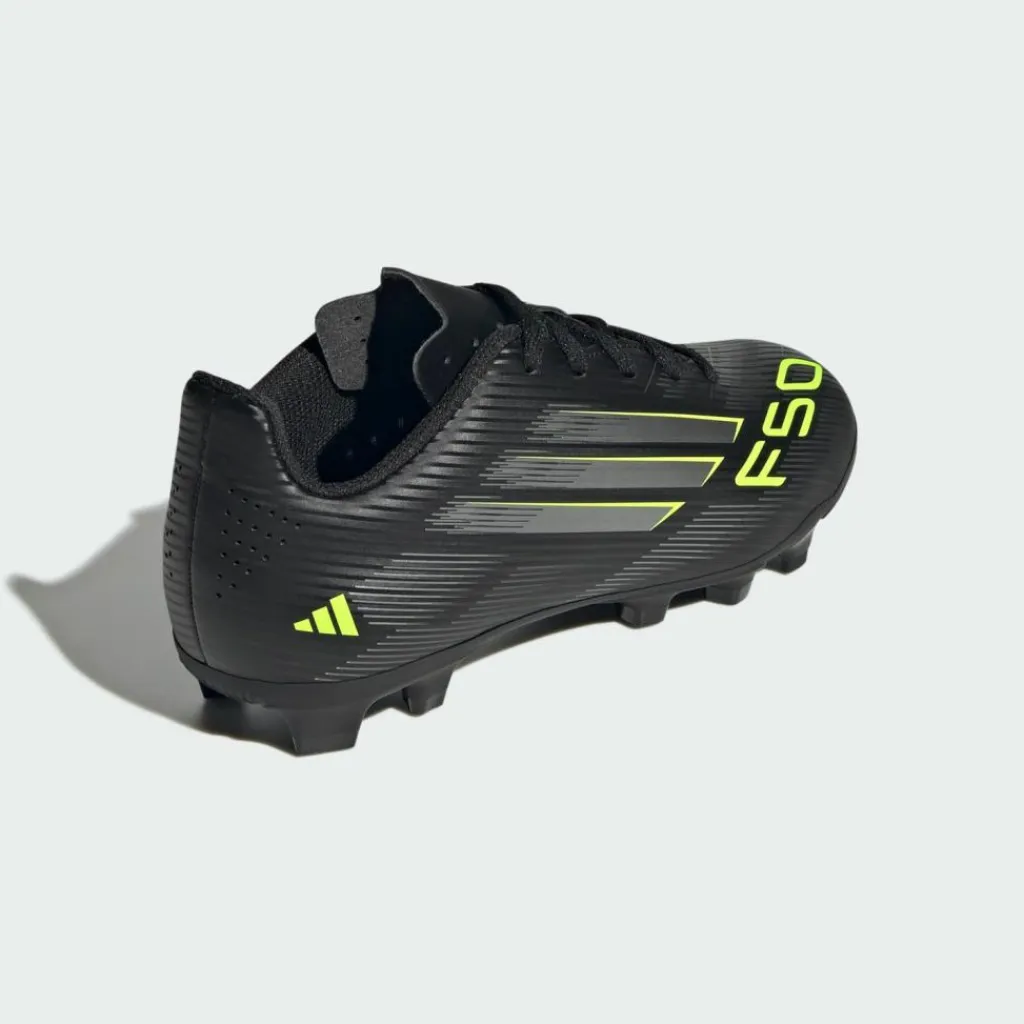 adidas Fußballschuhe<· F50 CLUB Kids Fußballschuh, Core Black / Iron Metallic / Lucid Lemon