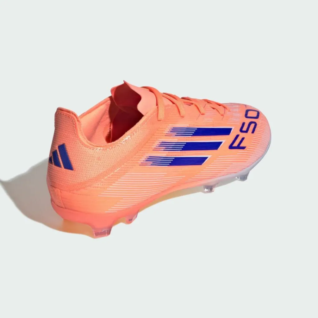 adidas Fußball|Fußballschuhe<· F50 Elite Kids Fußballschuhe für feste Beam Orange / Lucid Blue / Cloud White