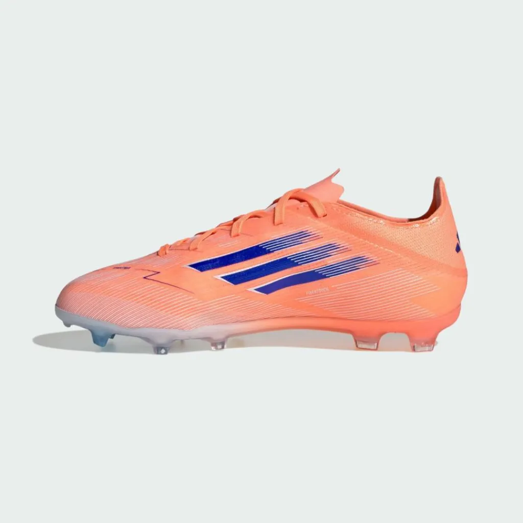 adidas Fußball|Fußballschuhe<· F50 Elite Kids Fußballschuhe für feste Beam Orange / Lucid Blue / Cloud White