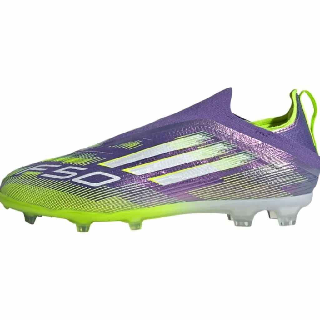 adidas Fußballschuhe<· F50 Elite Schnürsenkellose Purple Rush / Cloud White / Lucid Lemon