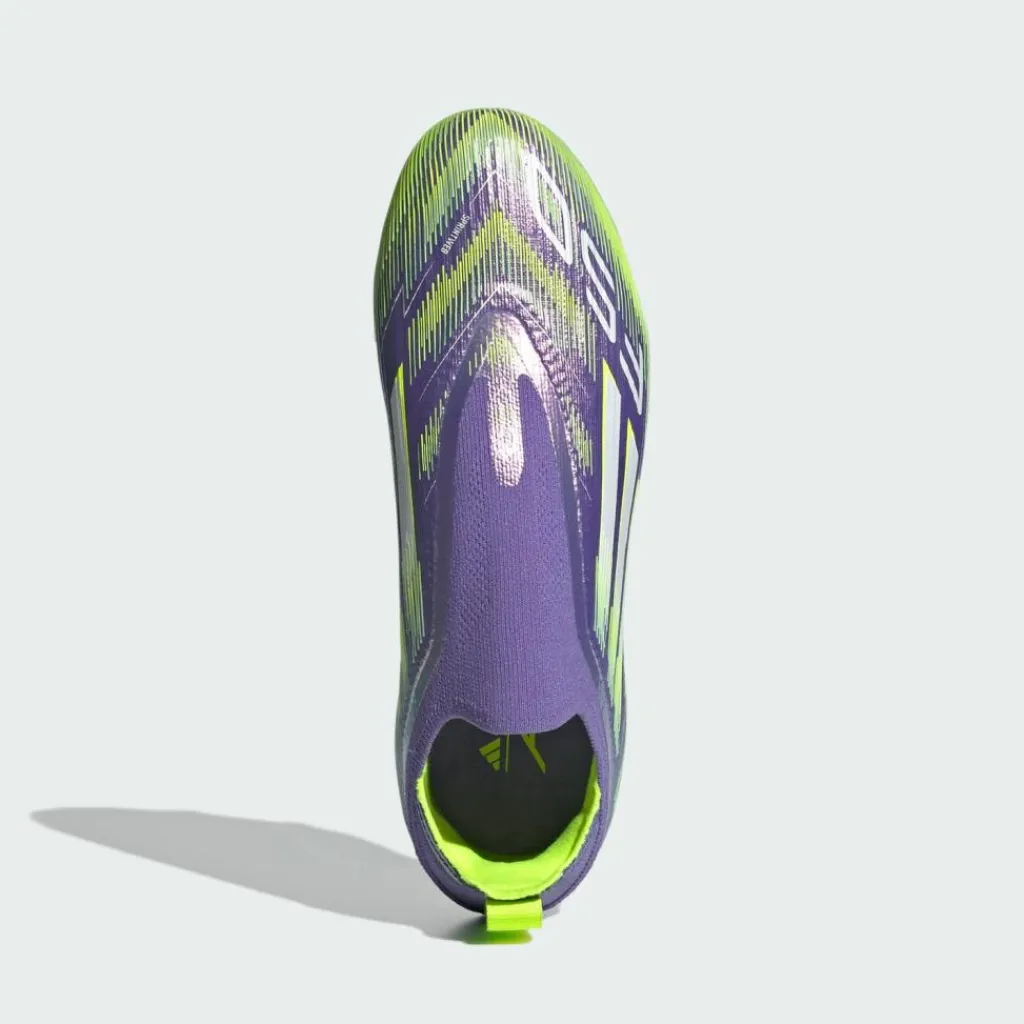 adidas Fußballschuhe<· F50 Elite Schnürsenkellose Purple Rush / Cloud White / Lucid Lemon