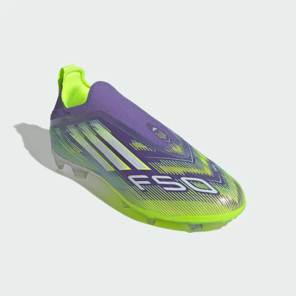 adidas Fußballschuhe<· F50 Elite Schnürsenkellose Purple Rush / Cloud White / Lucid Lemon
