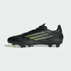 adidas Fußballschuhe|Fußball<· F50 League FG/MG Fußballschuh Core Black / Iron Metallic / Lucid Lemon