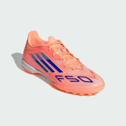 adidas Fußballschuhe<· F50 League Fußballschuh, Rollrasen Beam Orange / Lucid Blue / Cloud White