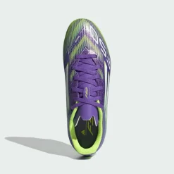 adidas Fußball|Fußballschuhe<· F50 League Kids FG/MG Fußballschuh Purple Rush / Cloud White / Lucid Lemon