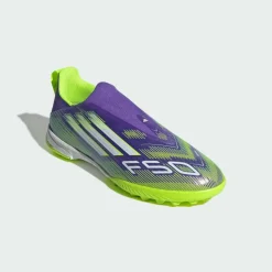 adidas Fußballschuhe<· F50 League Kids Fußballschuh, Purple Rush / Cloud White / Lucid Lemon