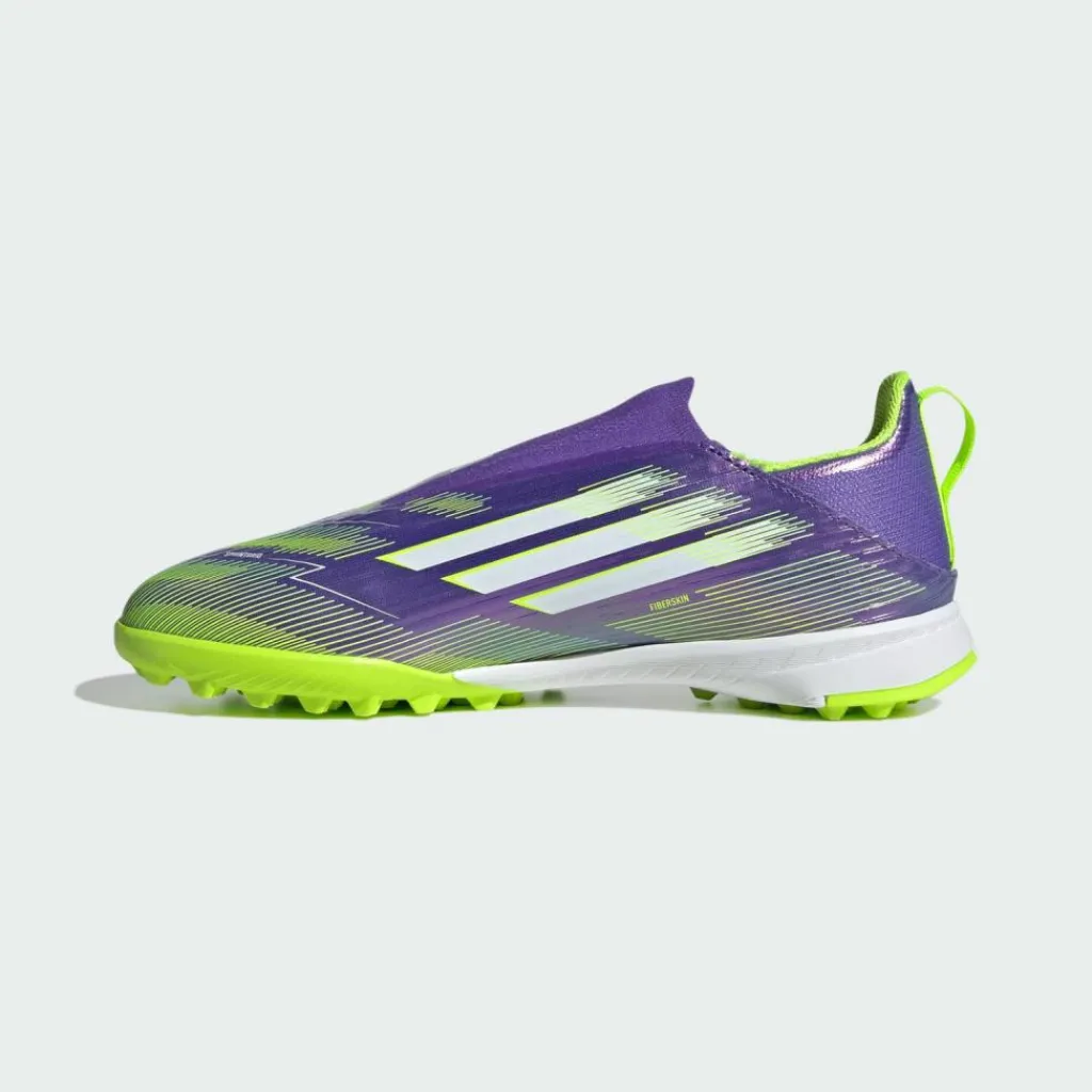 adidas Fußballschuhe<· F50 League Kids Fußballschuh, Purple Rush / Cloud White / Lucid Lemon