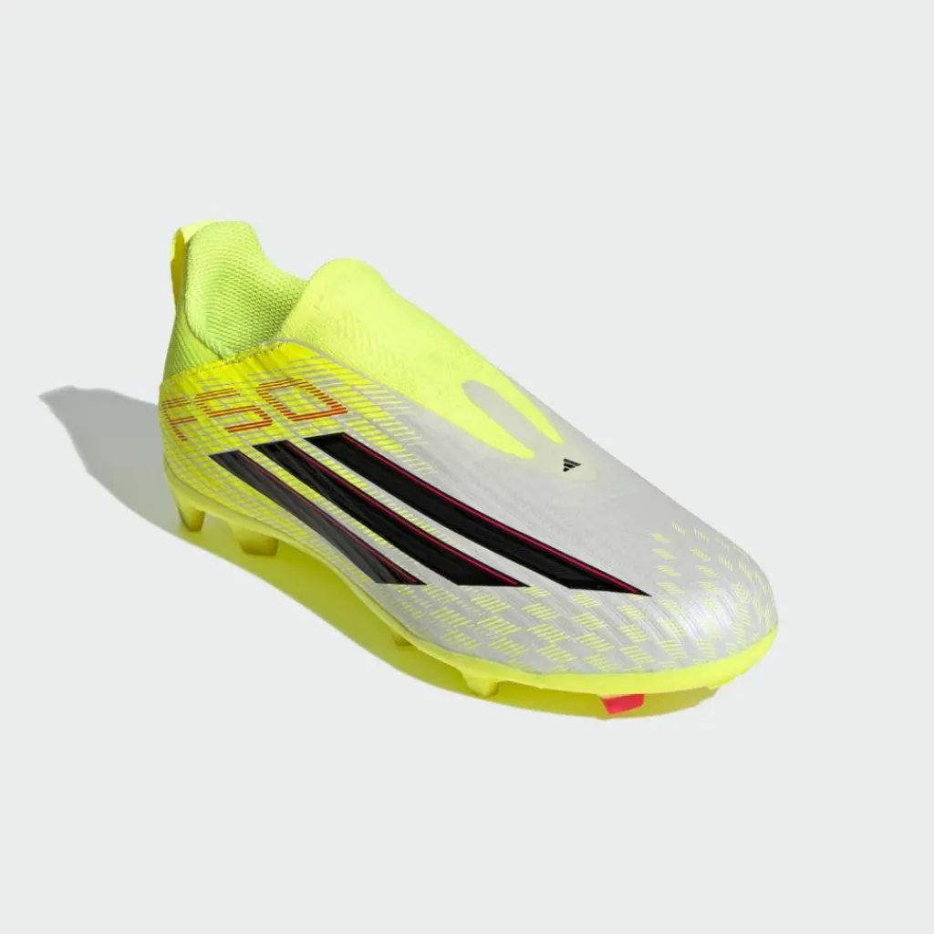 adidas Fußball|Fußballschuhe<· F50 LEAGUE Laceless Firm Ground / Multi Team Solar Yellow 2 / Core Black / Lucid Red