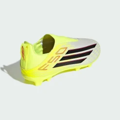 adidas Fußball|Fußballschuhe<· F50 LEAGUE Laceless Firm Ground / Multi Team Solar Yellow 2 / Core Black / Lucid Red