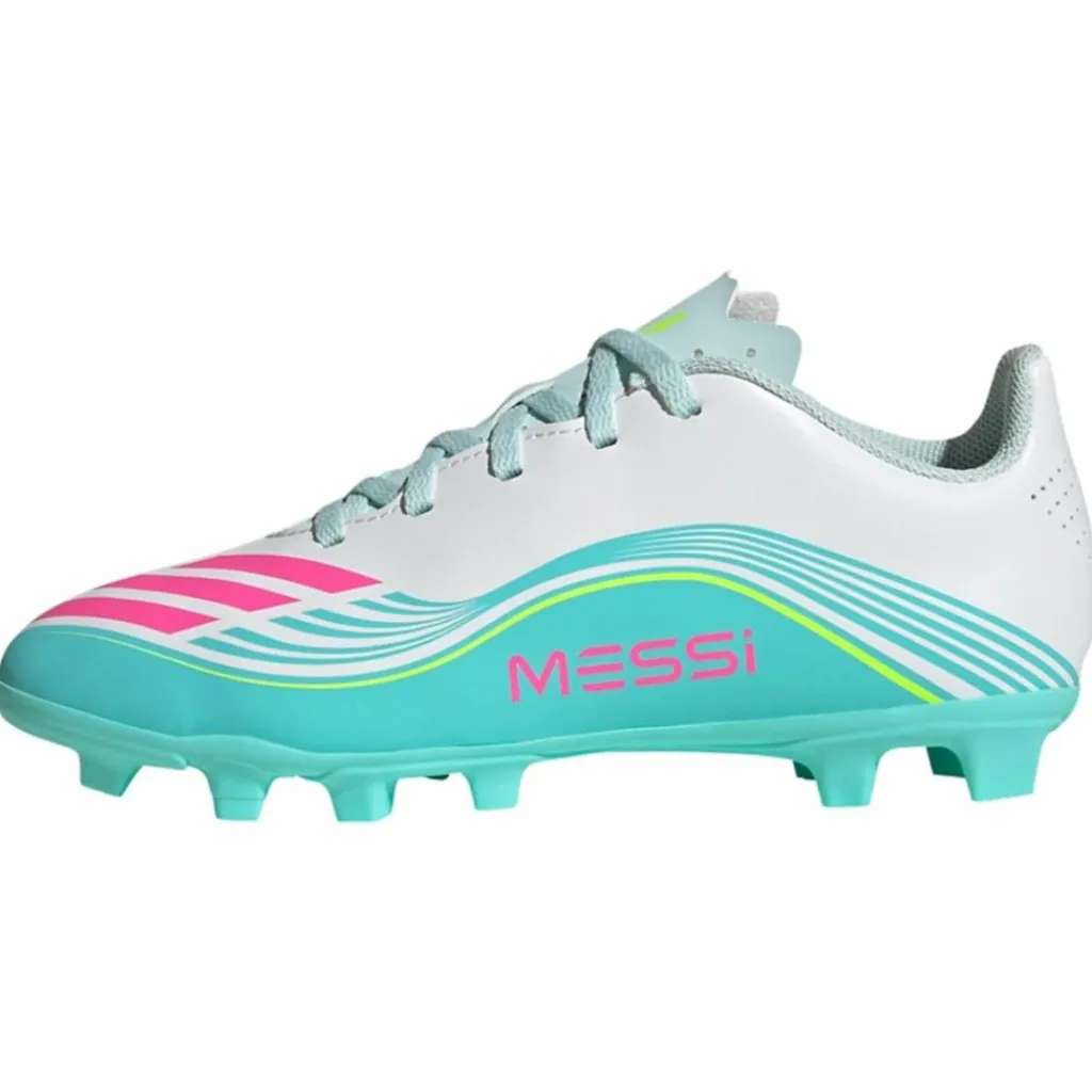 adidas Fußball|Fußballschuhe<· F50 MESSI CLUB Firm Ground/Multi Ground Cloud White / Lucid Pink / Flash Aqua