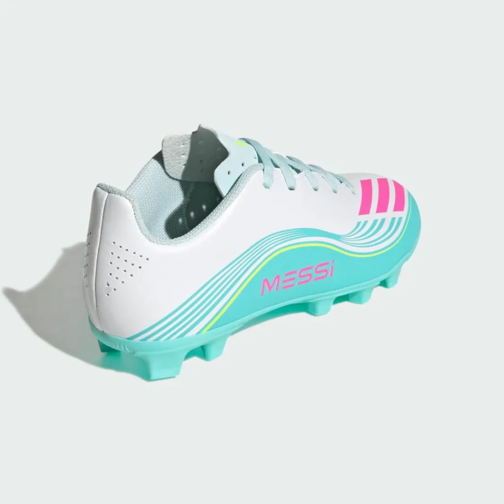 adidas Fußball|Fußballschuhe<· F50 MESSI CLUB Firm Ground/Multi Ground Cloud White / Lucid Pink / Flash Aqua