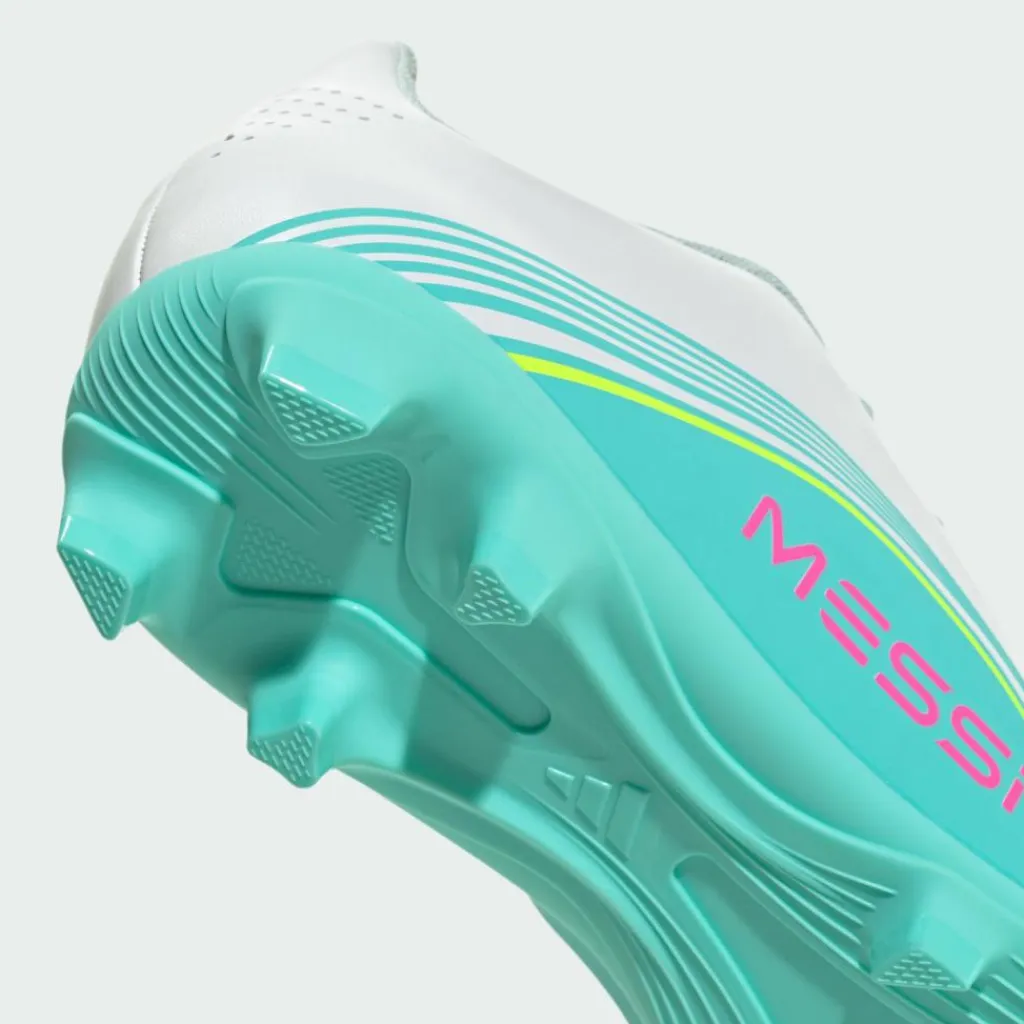 adidas Fußball|Fußballschuhe<· F50 MESSI CLUB Firm Ground/Multi Ground Cloud White / Lucid Pink / Flash Aqua