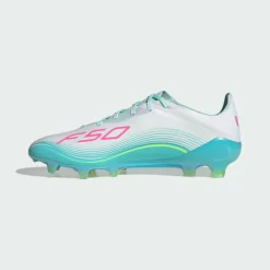 adidas Fußballschuhe|Fußballschuhe<· F50 MESSI ELITE Firm Ground Fußballschuh Cloud White / Lucid Pink / Flash Aqua