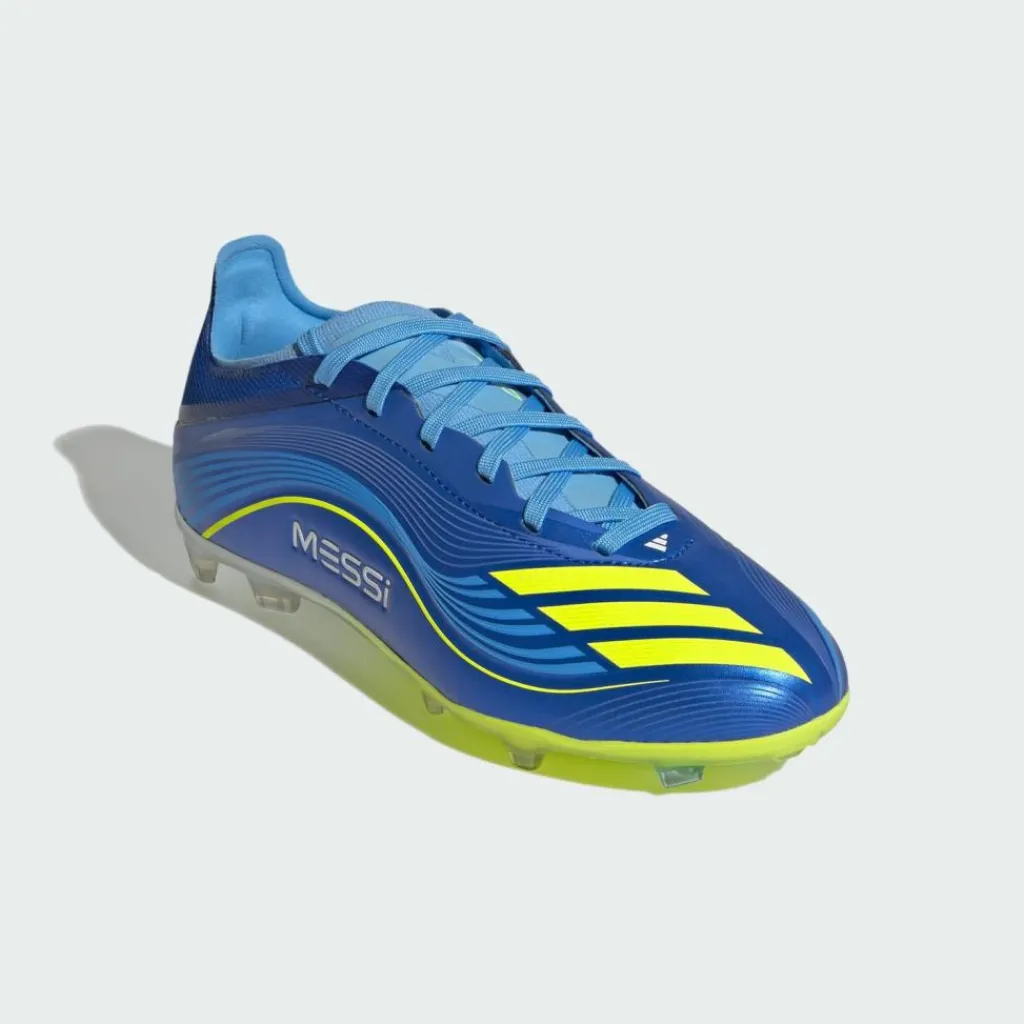 adidas Fußballschuhe<· F50 Messi Elite Kids Fußballschuh, Royal Blue / Solar Yellow / Semi Blue Burst