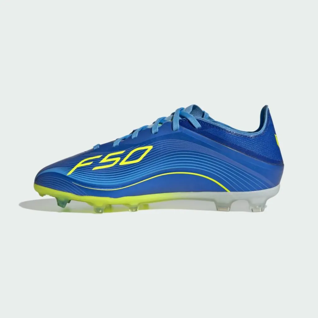 adidas Fußballschuhe<· F50 Messi Elite Kids Fußballschuh, Royal Blue / Solar Yellow / Semi Blue Burst