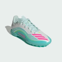 adidas Fußballschuhe<· F50 MESSI LEAGUE Turf Fußballschuh Kids Cloud White / Lucid Pink / Flash Aqua