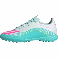 adidas Fußballschuhe|Fußballschuhe<· F50 MESSI LEAGUE Turf Fußballschuh Cloud White / Lucid Pink / Flash Aqua