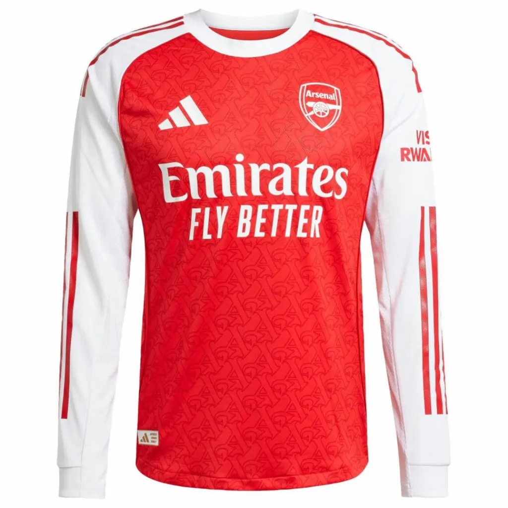 adidas Trikots<· FC Arsenal 25/26 Long Sleeve Heimtrikot Better Scarlet / White