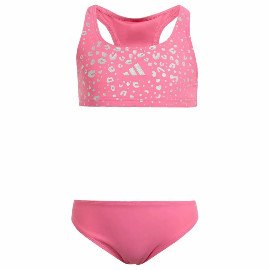 adidas Schwimmen<· Glitzer Bikini Set für Kinder Pink Fusion