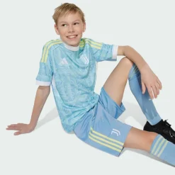 adidas Fußball|Hosen<· Juventus Turin 25/26 Kids Auswärtsshorts Ash Blue