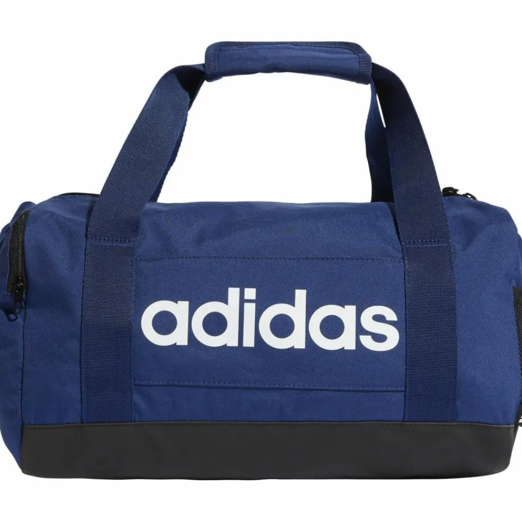adidas Taschen<· LINEAR DUFFEL XSMALL dark blue-white