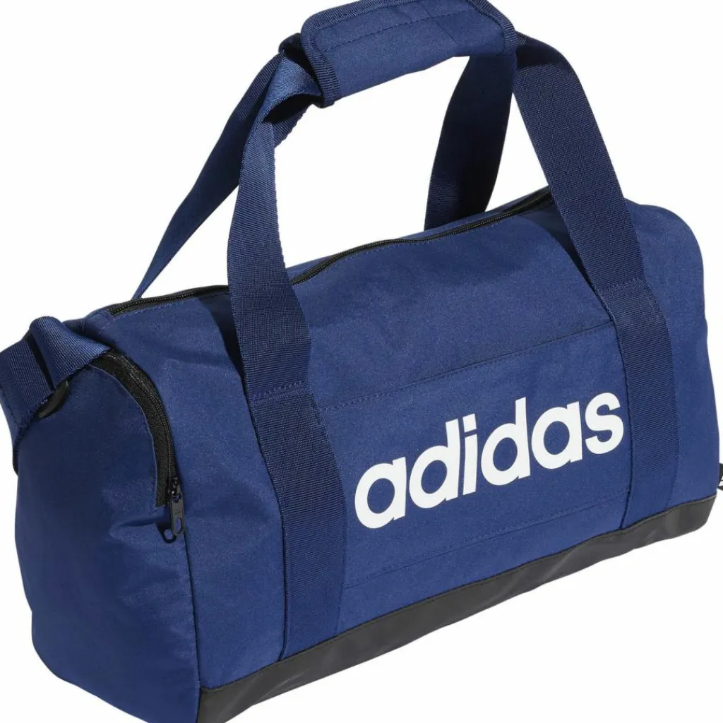 adidas Taschen<· LINEAR DUFFEL XSMALL dark blue-white