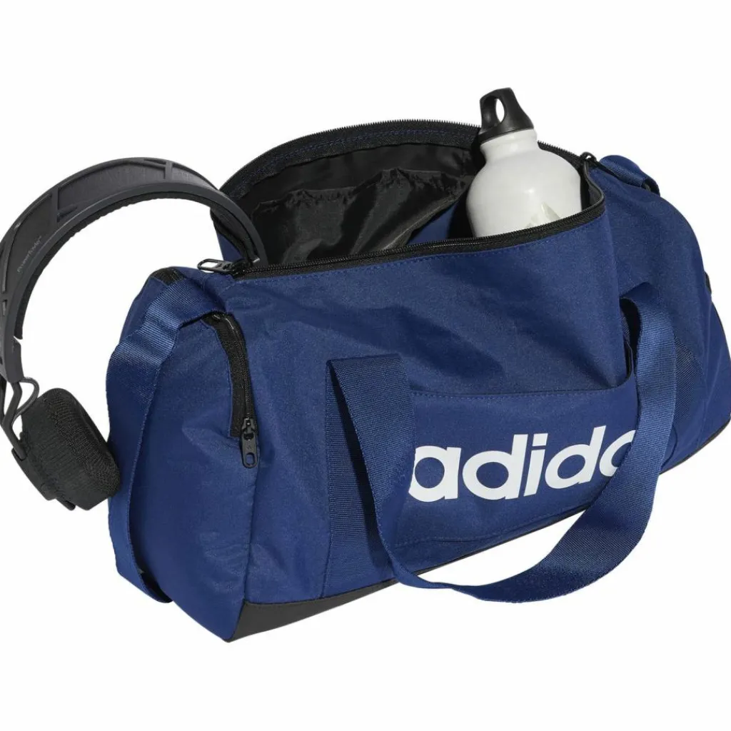 adidas Taschen<· LINEAR DUFFEL XSMALL dark blue-white