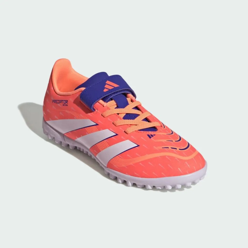 adidas Fußballschuhe<· Predator Club Kids Fußballschuh, Signal Coral / Cloud White / Beam Orange