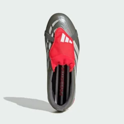 adidas Fußballschuhe<· PREDATOR LEAGUE Fold-Over Tongue Firm Iron Metallic / Zero Metalic / Lucid Red