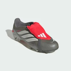 adidas Fußballschuhe<· PREDATOR LEAGUE Fold-Over Tongue Firm Iron Metallic / Zero Metalic / Lucid Red
