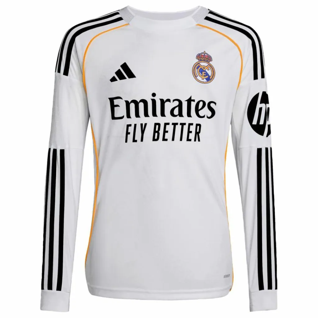 adidas Trikots<· Real Madrid 25/26 Long Sleeve Kids White