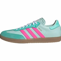 adidas Fußball|Fußball<· Samba Messi Schuh Halo Mint / Lucid Pink / Gum