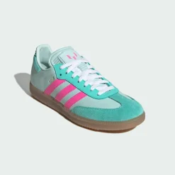 adidas Fußball|Fußball<· Samba Messi Schuh Halo Mint / Lucid Pink / Gum