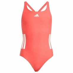 adidas Schwimmen<· 3-Streifen C-Back Kids Badeanzug Semi Lucid Red / White