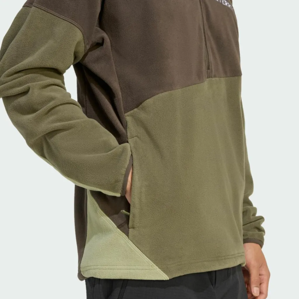 adidas Pullover & Sweats<· Terrex Multi Climawarm Fleece-Anorak Shadow Olive / Olive Strata