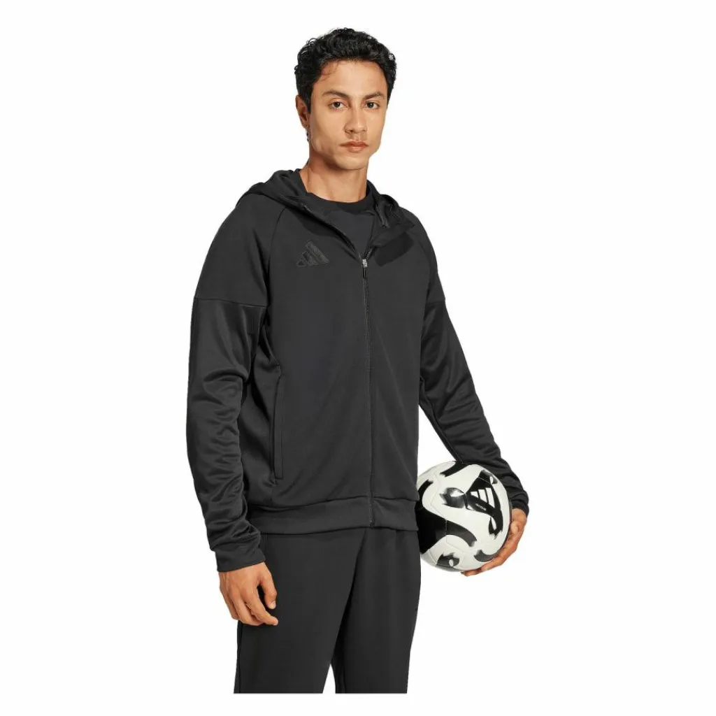 adidas Fußball<· Tiro 25 Travel Kapuzenjacke schwarz